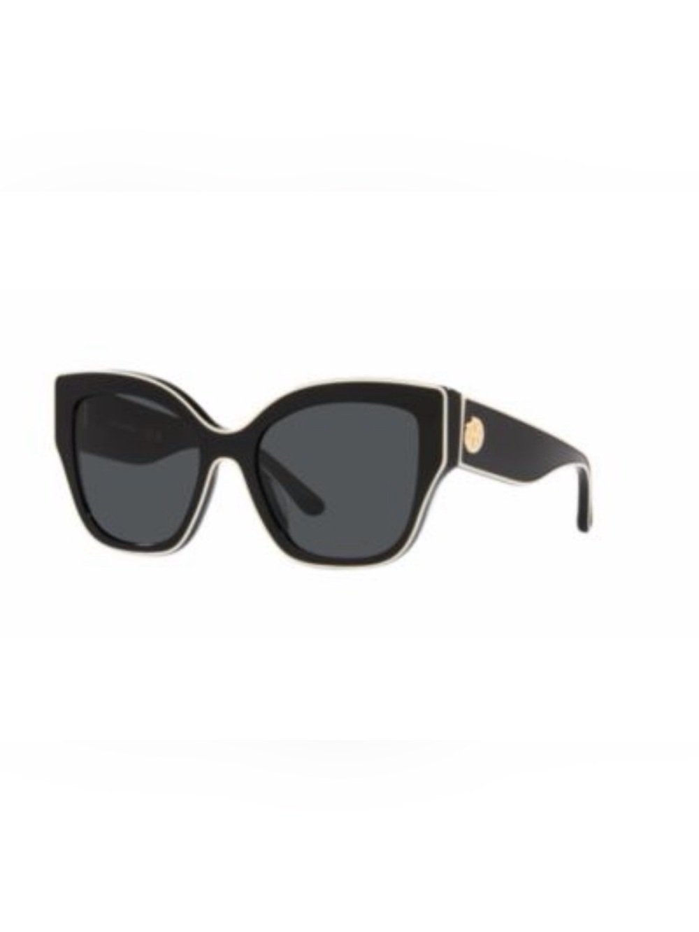 Tory Burch Black Cat-Eye Sunglasses with Gold Logo Detail new with case!